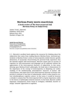 Merleau-Ponty Meets Enactivism a Book Review of the Intercorporeal Self