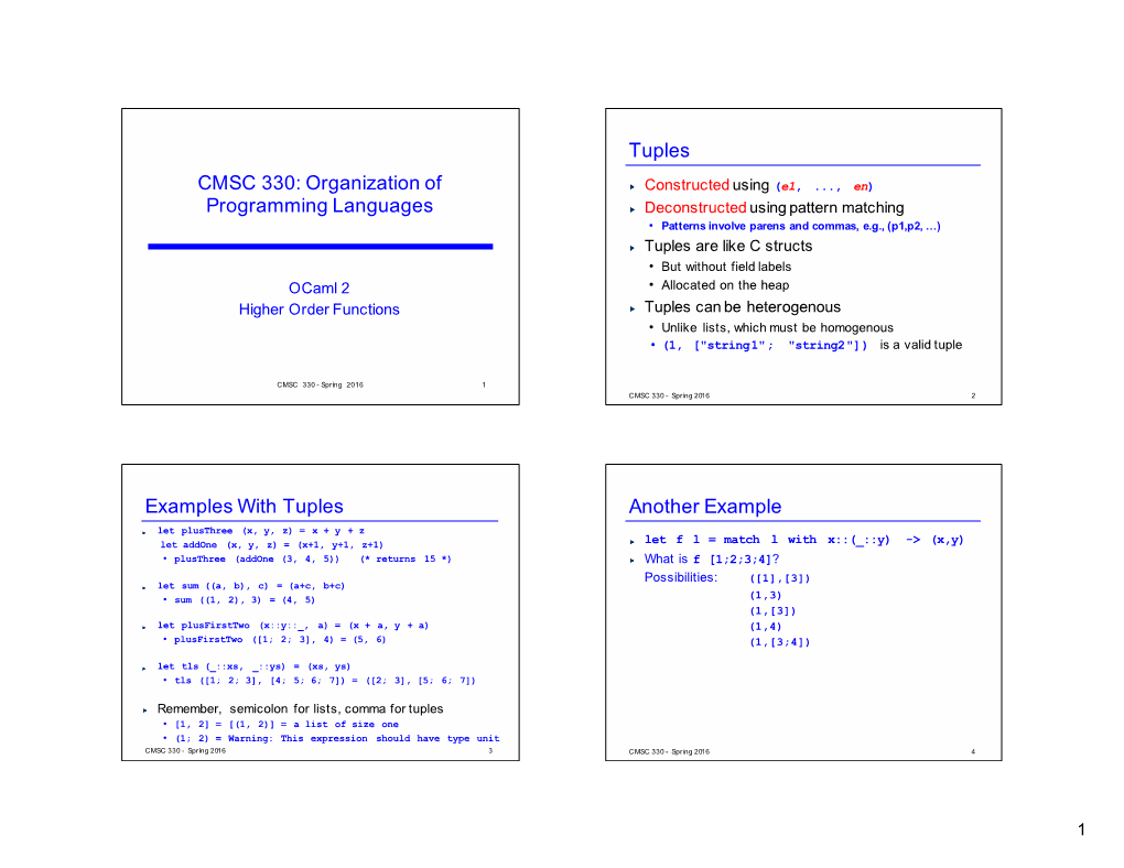 Tuples Another Example