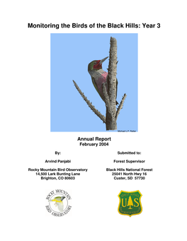Monitoring the Birds of the Black Hills: Year 3