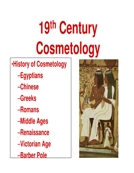 19 Century Cosmetology