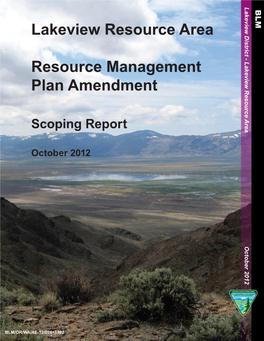 Lakeview Resource Management Plan Amendment Scoping Report Table of Contents
