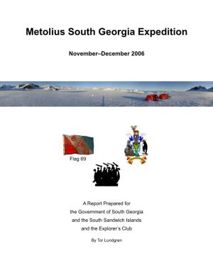 Report on South Georgia Crossing