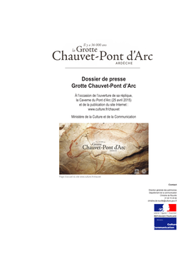 Dossier De Presse Grotte Chauvet-Pont D'arc