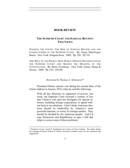 The Supreme Court and Judicial Review: Two Views