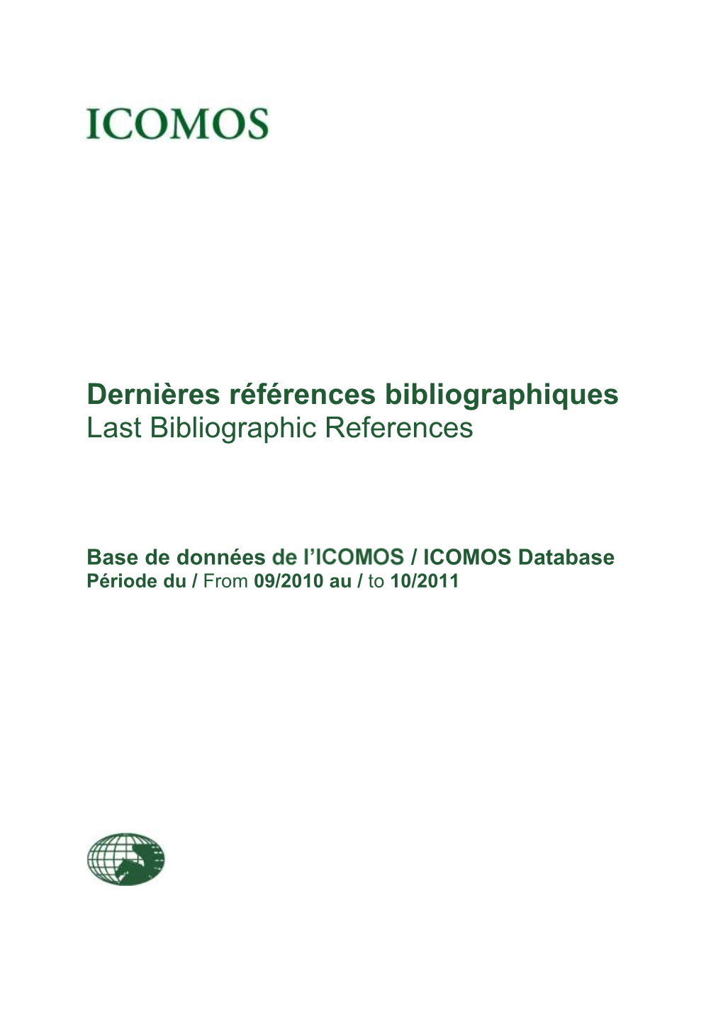 Dernières Références Bibliographiques Last Bibliographic References