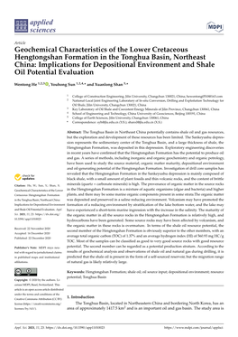 Geochemical Characteristics of the Lower Cretaceous