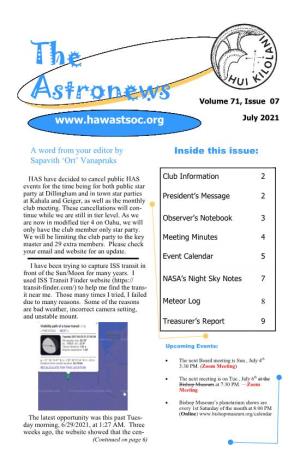 The Astronews July 2021