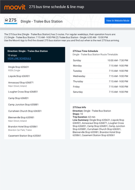 275 Bus Time Schedule & Line Route