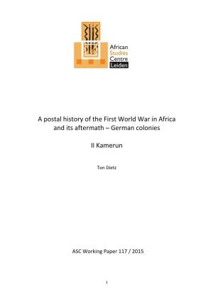 A Postal History of the First World War in Africa and Its Aftermath – German Colonies