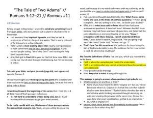 “The Tale of Two Adams” // Romans 5:12–21 // Romans