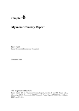 Chapter 6 Myanmar Country Report