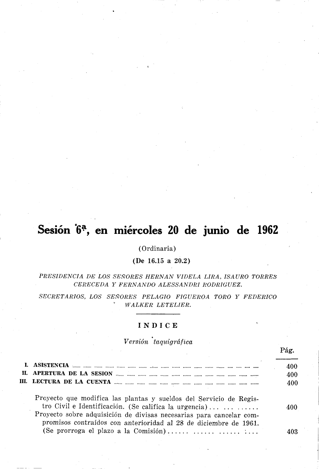 6~, En Miércoles 20 De Junio De 1962