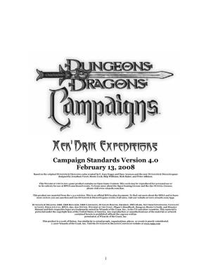 Campaign Standards Version 4.0 February 13, 2008