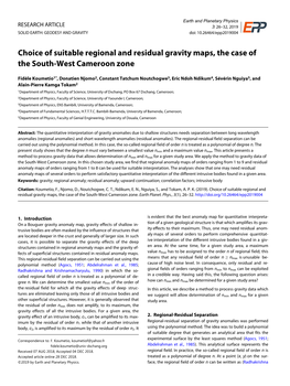 Choice of Suitable Regional and Residual Gravity Maps, the Case of the South-West Cameroon Zone