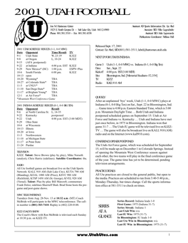 2001 Utah Football