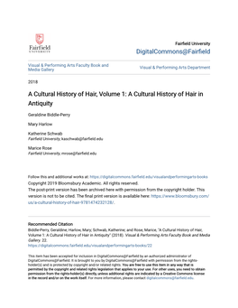 A Cultural History of Hair in Antiquity