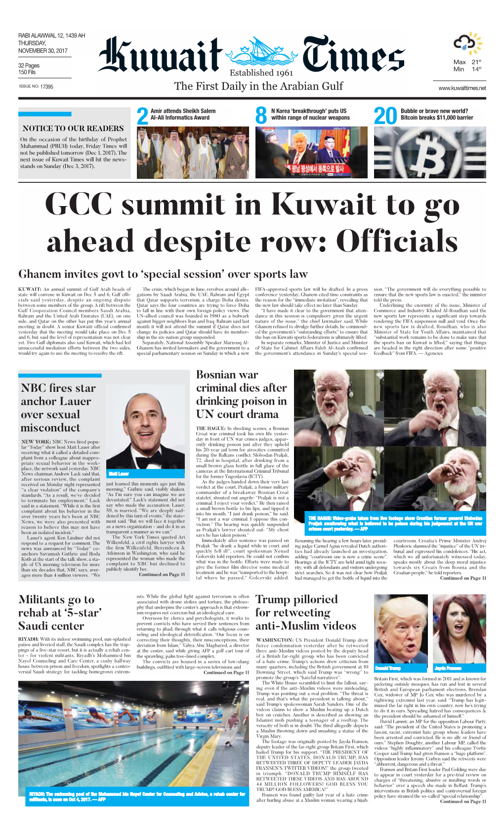 Kuwait Times 30-11-2017.Qxp Layout 1