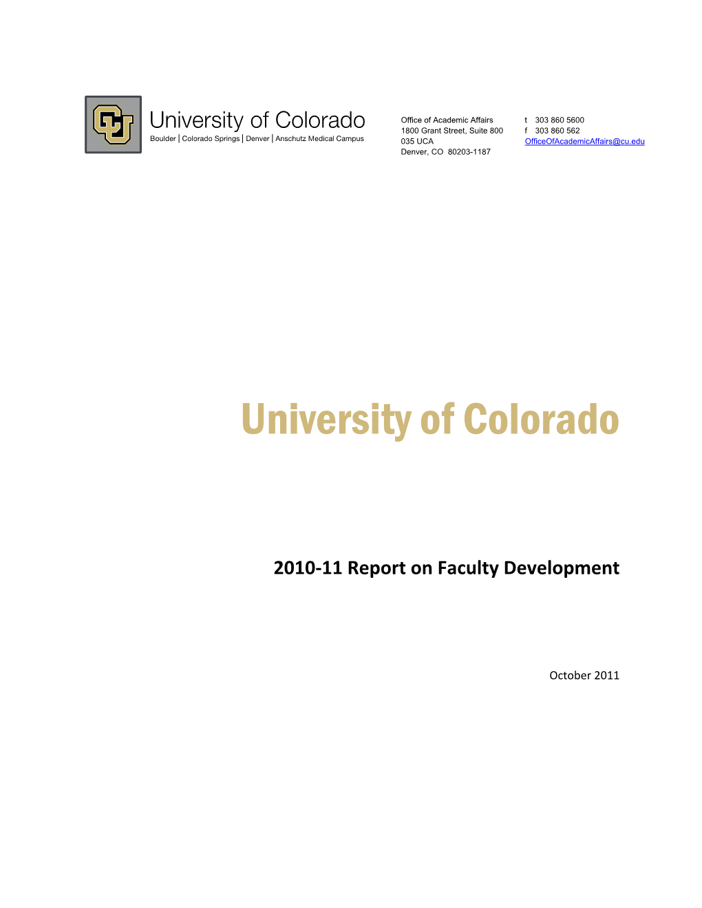 2010-11 Report on Faculty Development