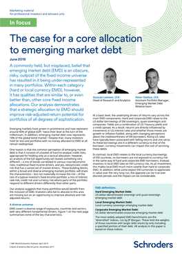 The Case for a Core Allocation to Emerging Market Debt