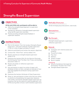 Strengths-Based Supervision