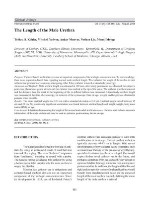 The Length of the Male Urethra International Braz J Urol Vol