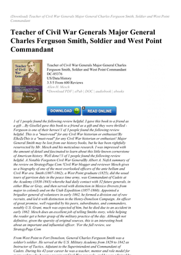 Teacher of Civil War Generals Major General Charles Ferguson Smith