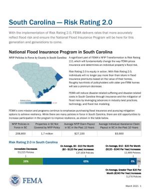 South Carolina — Risk Rating 2.0