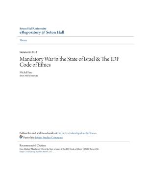 Mandatory War in the State of Israel & the IDF Code of Ethics