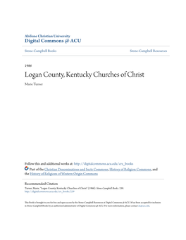 Logan County, Kentucky Churches of Christ Marie Turner