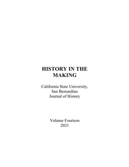 California State University, San Bernardino Journal of History