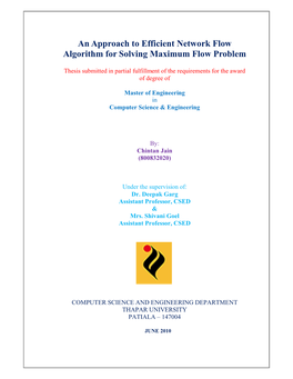 An Approach to Efficient Network Flow Algorithm for Solving Maximum Flow Problem