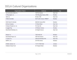 DCLA Cultural Organizations
