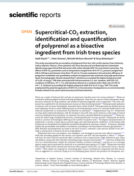 Supercritical-CO2 Extraction, Identification and Quantification Of
