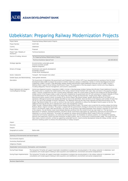 Preparing Railway Modernization Projects