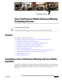 Cisco Telepresence Webex Onetouch Meeting Scheduling Overview