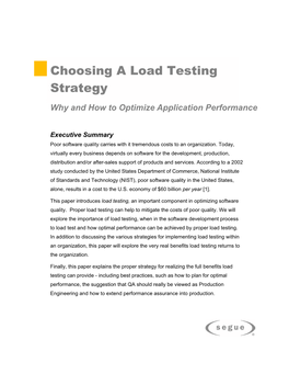 Choosing a Load Testing Strategy Why and How to Optimize Application Performance