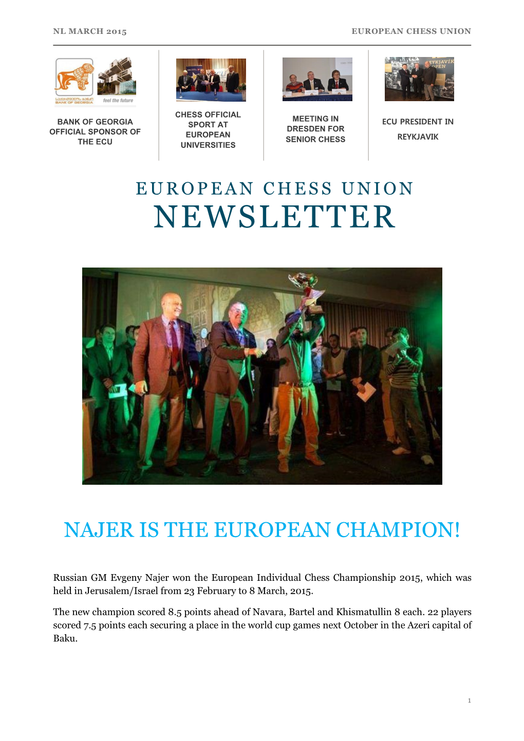 ECU NEWSLETTER March 2015