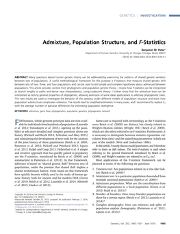 Admixture, Population Structure, and F-Statistics
