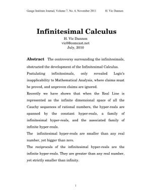 Infinitesimal Calculus H