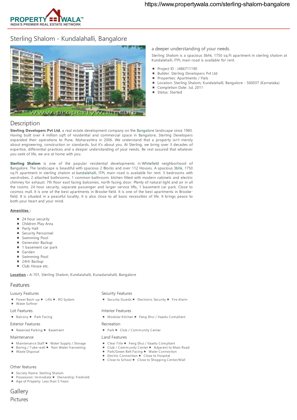 Sterling Shalom - Kundalahalli, Bangalore a Deeper Understanding of Your Needs