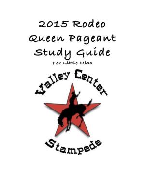 2015 Rodeo Queen Pageant Study Guide for Little Miss