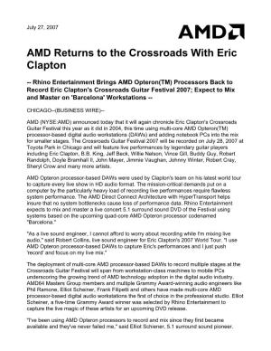 AMD Returns to the Crossroads with Eric Clapton