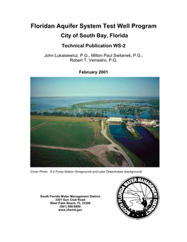 WS-02, Floridan Aquifer System Test Well Program City of South Bay, Florida