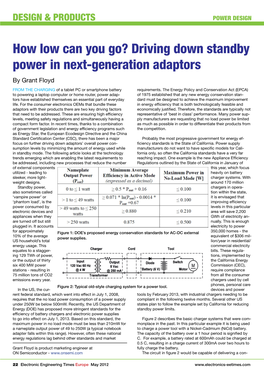How Low Can You Go? Driving Down Standby Power in Next-Generation Adaptors