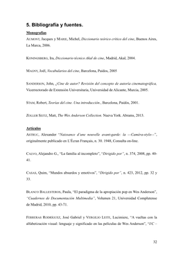 5. Bibliografía Y Fuentes. Monografías