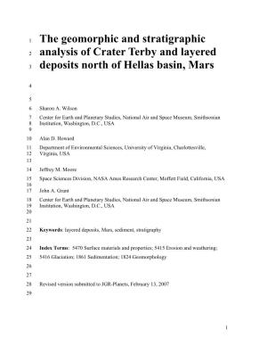 The Geomorphic and Stratigraphic Analysis of Crater Terby And