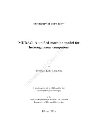 MURAC: a Uniﬁed Machine Model for Heterogeneous Computers