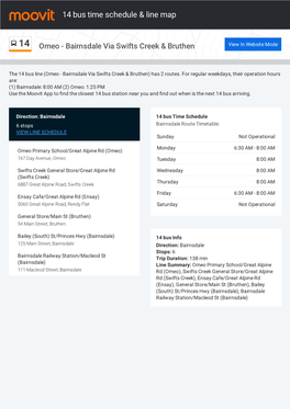 14 Bus Time Schedule & Line Route