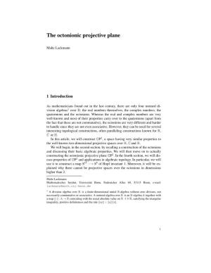 The Octonionic Projective Plane