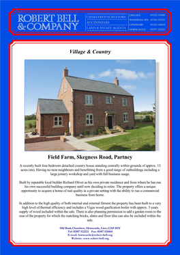 Village & Country Field Farm, Skegness Road, Partney